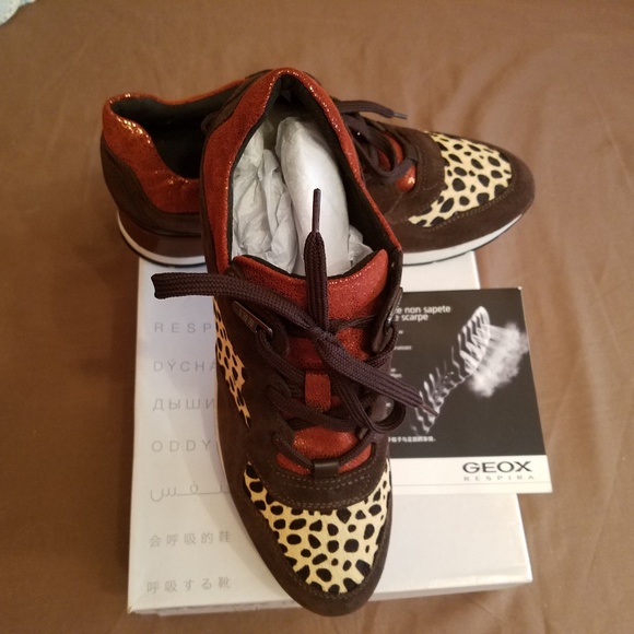 Geox | Shoes | Geox A Shahira Leopard Suede Sneakers Size 95 | Poshmark